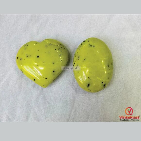 Hand Carved Serpentine Stones, Natural Olive Green Serpentine Gemstone - Picture 1 of 4